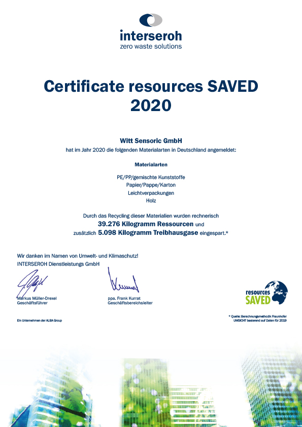 Zertifikat Resources saved 2020